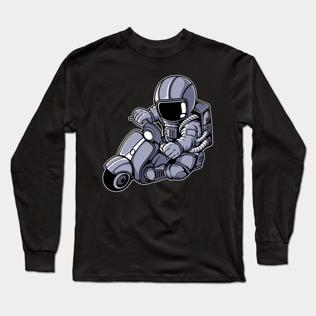 Astronaut Scooter Long Sleeve T-Shirt by ArtisticParadigms